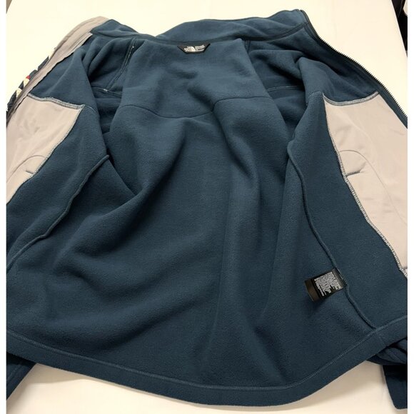 The North Face Mens Fleece Jacket L Large 300 Tundra Teal Geo Print Full Zip - Picture 7 of 10